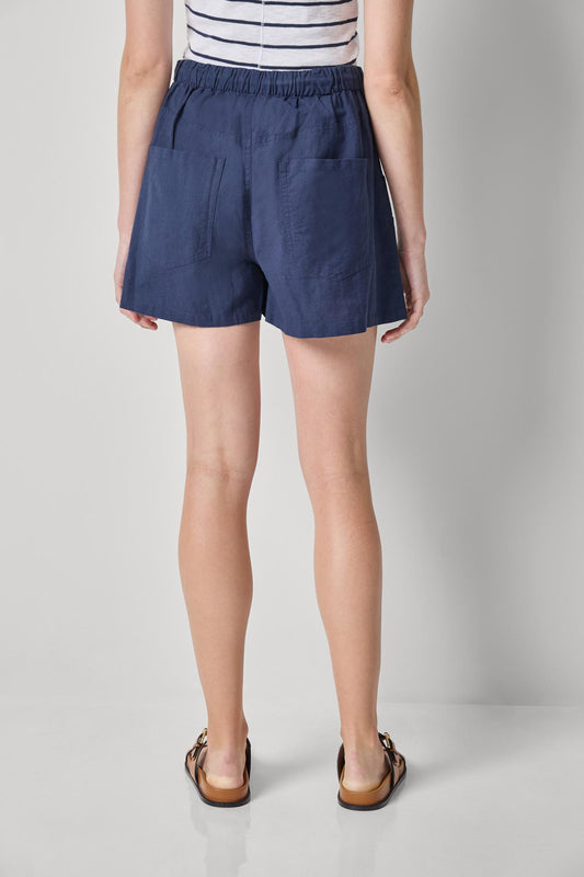 Linen Blend Easy Short Womens Short Navy A2