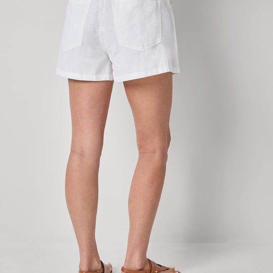 Linen Blend Easy Short Womens Short White A2