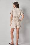 Linen Blend Romper Womens Short Bamboo A2