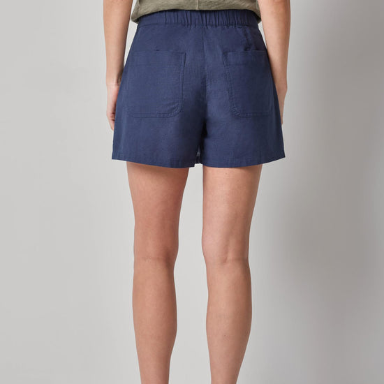 Linen Blend Skort Womens Short Navy A2