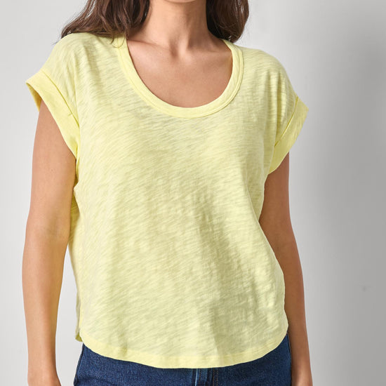 Cuff Sleeve Boxy Top Womens Top Buttercup A1