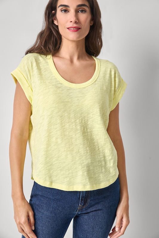 Cuff Sleeve Boxy Top Womens Top Buttercup A1