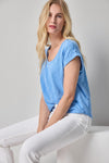 Cuff Sleeve Boxy Top Womens Top Capri A1