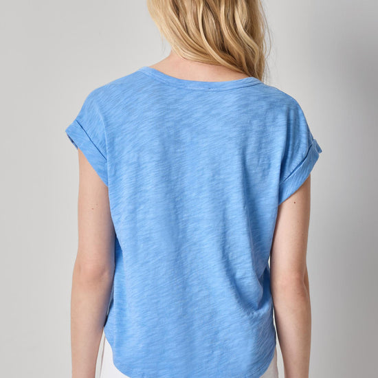 Cuff Sleeve Boxy Top Womens Top Capri A2