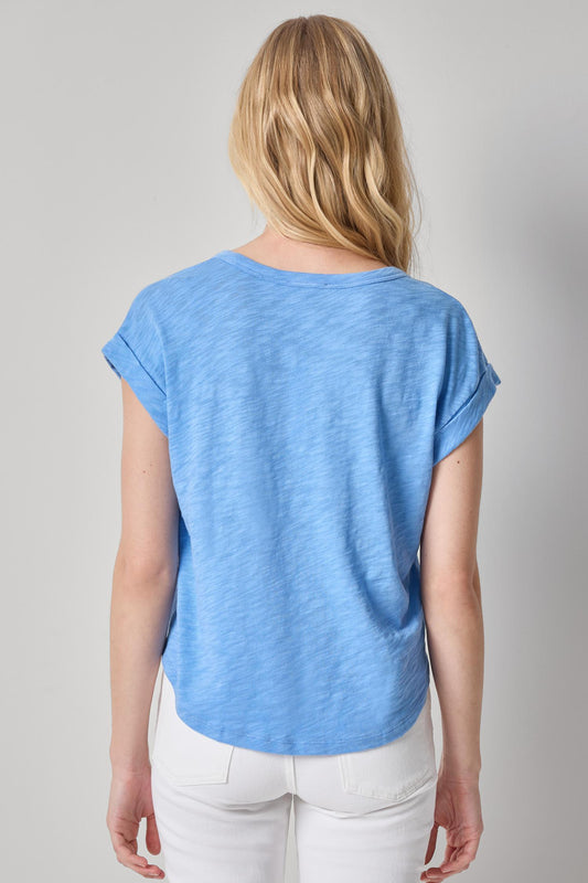 Cuff Sleeve Boxy Top Womens Top Capri A2