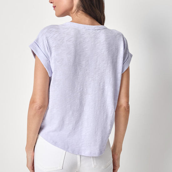 Cuff Sleeve Boxy Top Womens Top Lilac A2