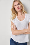 Cuff Sleeve Boxy Top Womens Top White A1