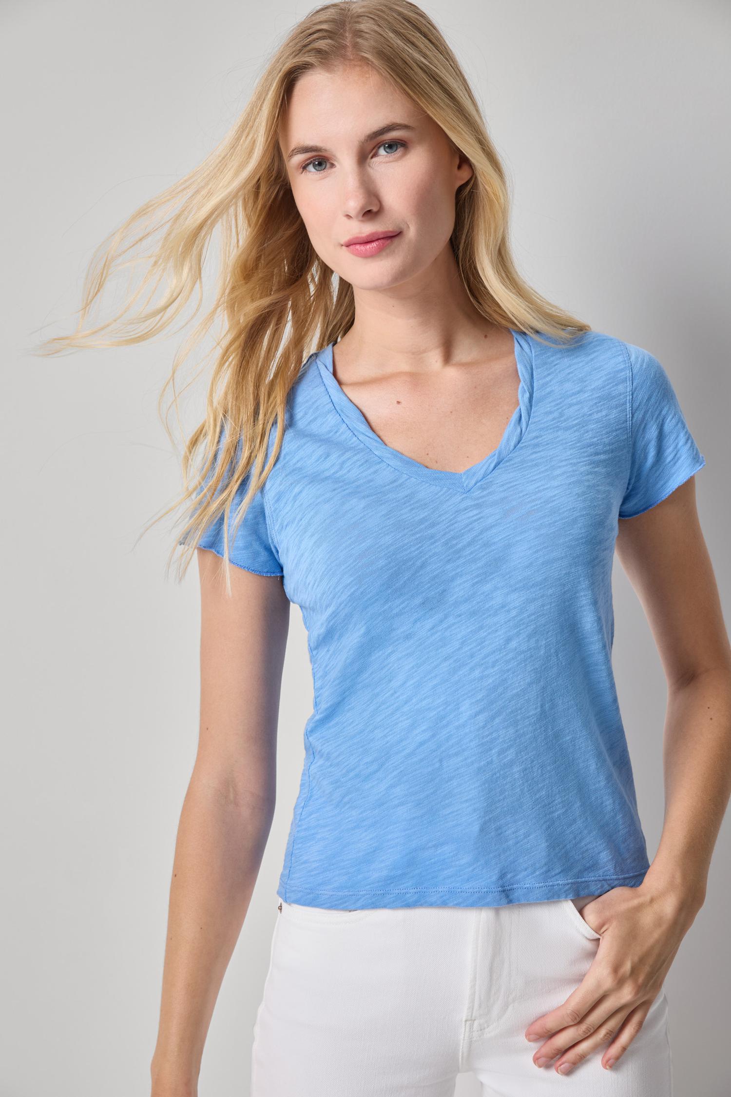 Twisted Binding V-Neck Womens Top Capri A1