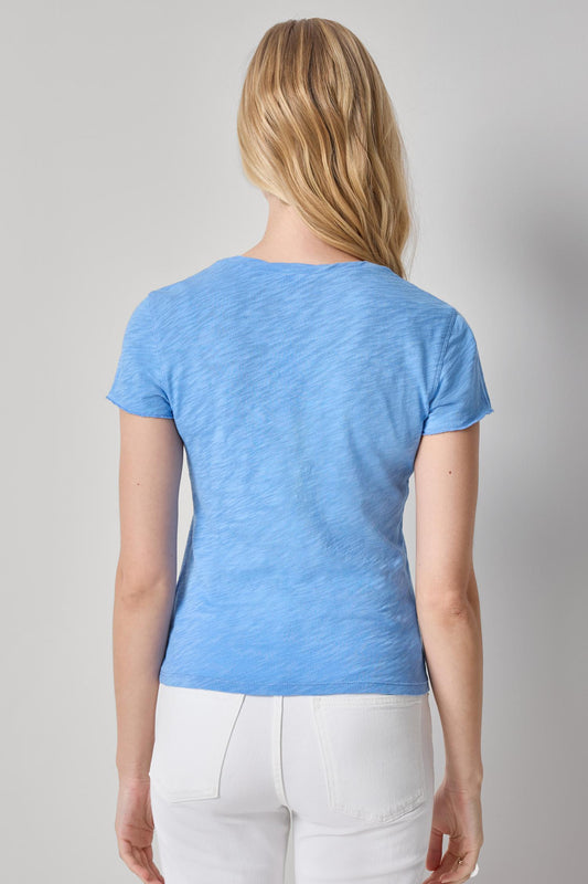 Twisted Binding V-Neck Womens Top Capri A2