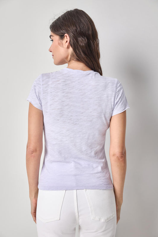 Twisted Binding V-Neck Womens Top Lilac A2