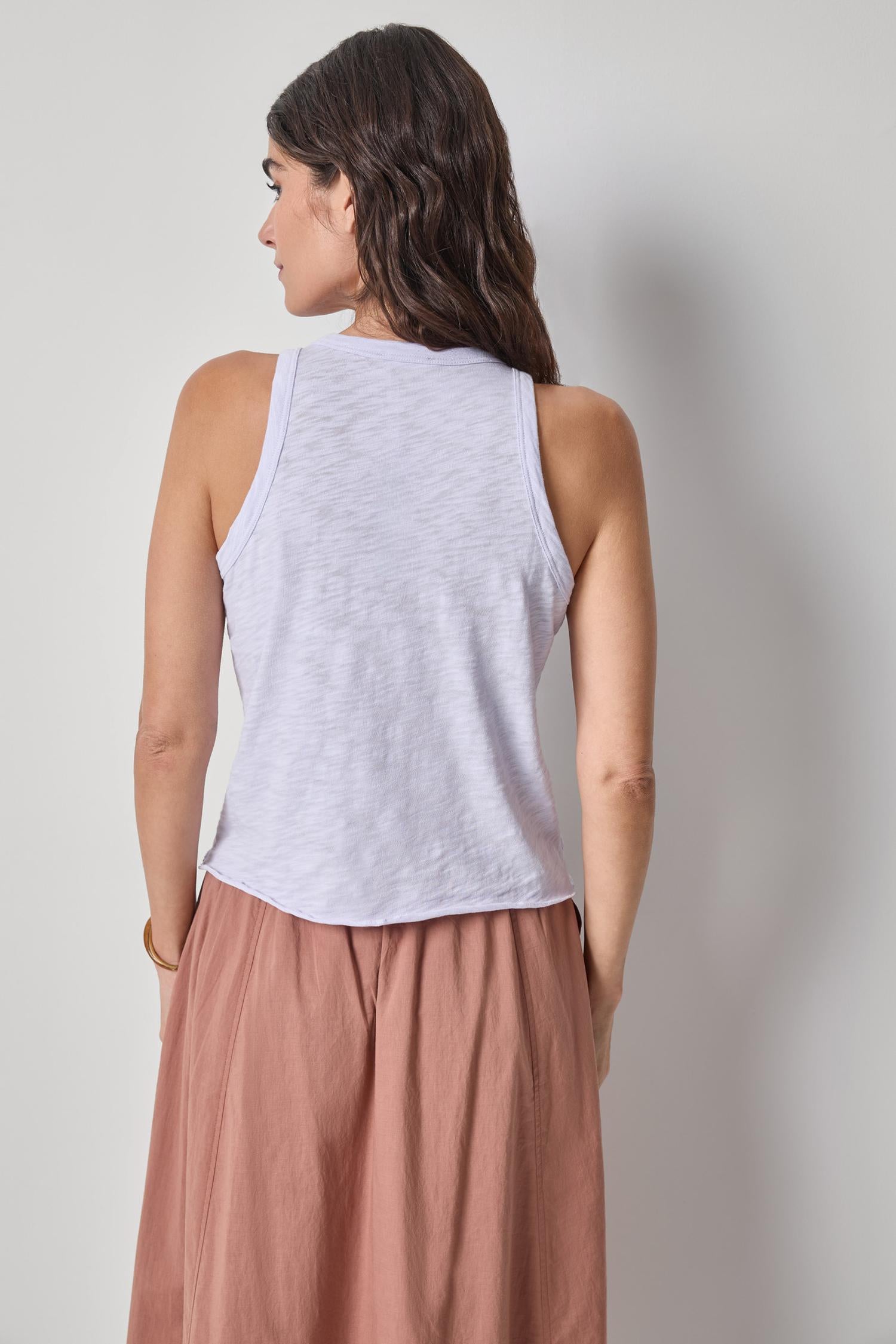 Wide Binding Tank Womens Top Lilac A2
