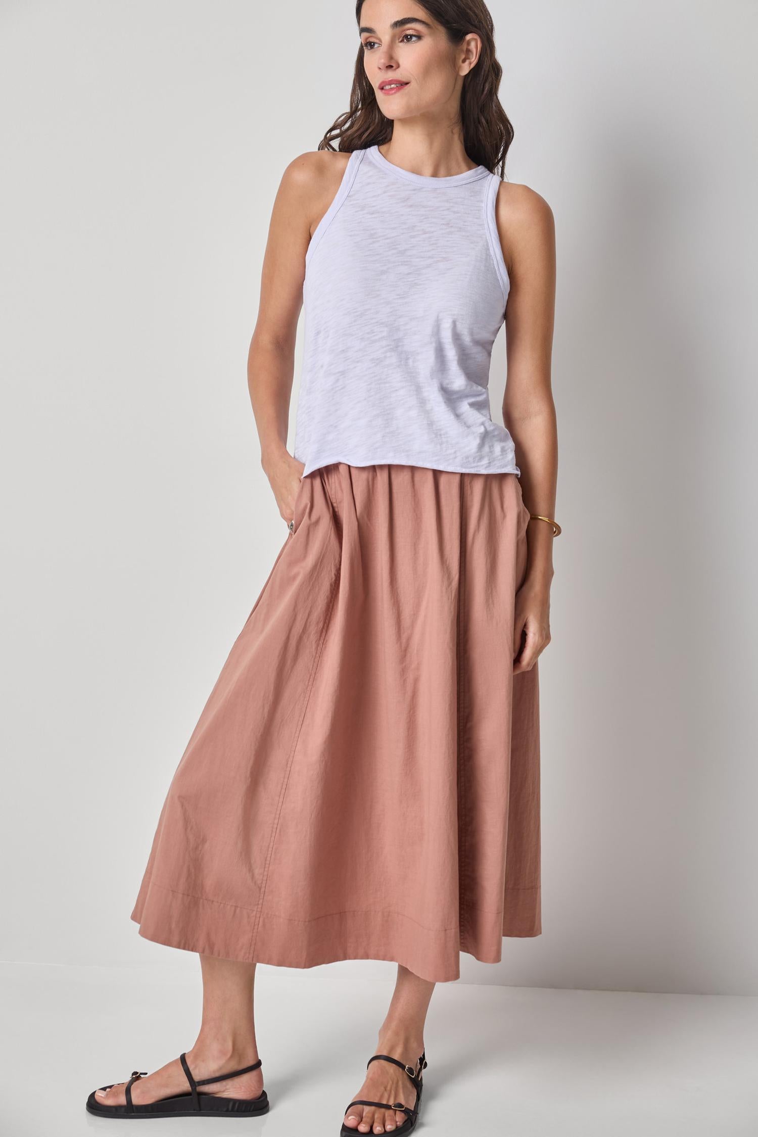 Wide Binding Tank Womens Top Lilac A3