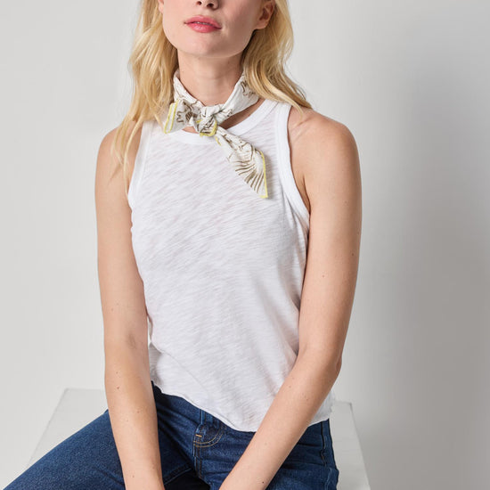 Wide Binding Tank Womens Top White A1