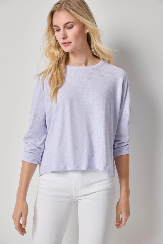 Easy Long Sleeve Beach Tee Womens Top Lilac A1