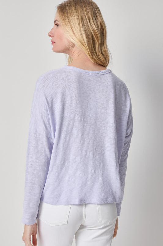 Easy Long Sleeve Beach Tee Womens Top Lilac A2