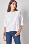 Easy Long Sleeve Beach Tee Womens Top White A1