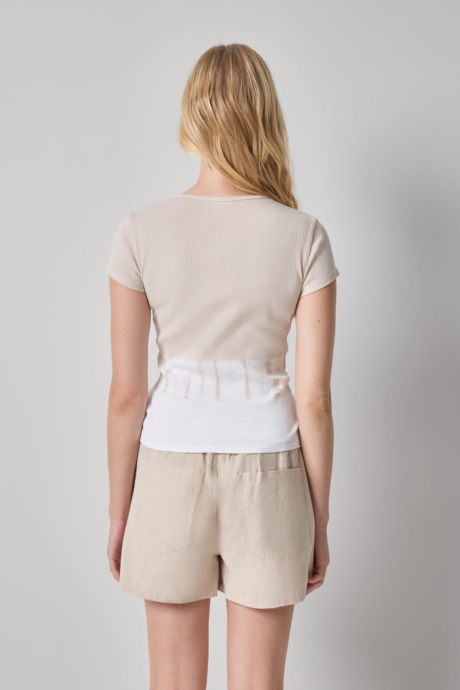 Bamboo Dye Short Sleeve V-Neck Womens Top Bamboo Dye A2
