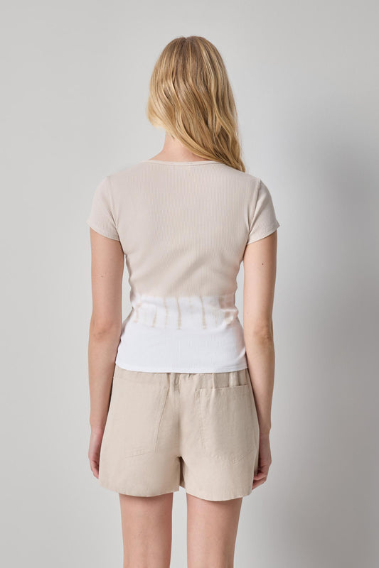 Bamboo Dye Short Sleeve V-Neck Womens Top Bamboo Dye A2