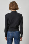 Funnel Neck Cardigan Womens Sweater Black A2