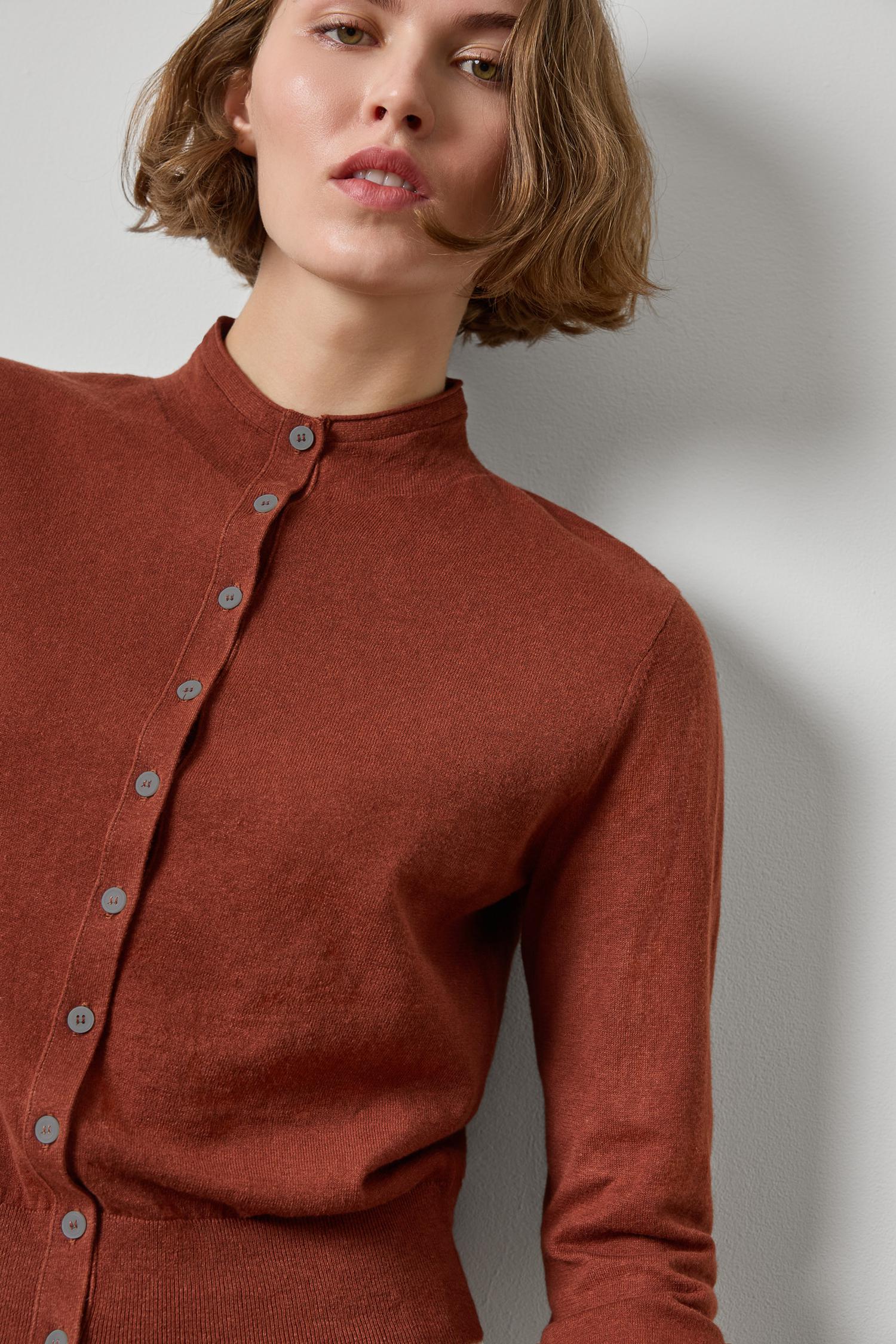 Funnel Neck Cardigan Womens Sweater Maplewood A3