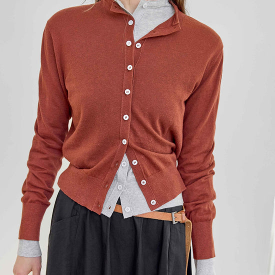 Funnel Neck Cardigan Womens Sweater Maplewood C1