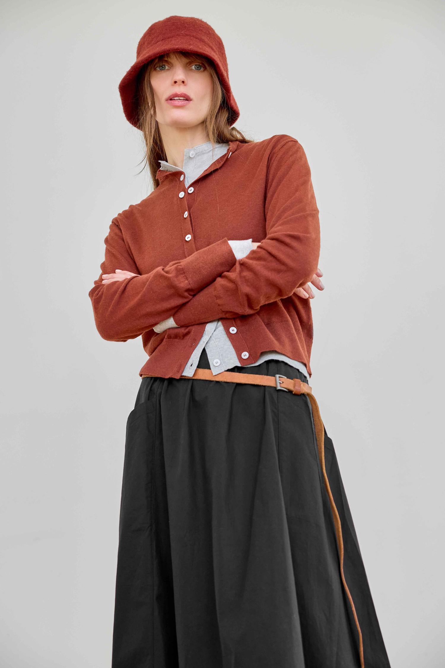 Funnel Neck Cardigan Womens Sweater Maplewood C2