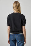 Crewneck Saddle Sleeve Sweater Womens Sweater Black A2