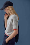 Crewneck Saddle Sleeve Sweater Womens Sweater Heather Grey C2