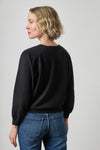 V-Neck Blouson Sweater Womens Sweater Black A2