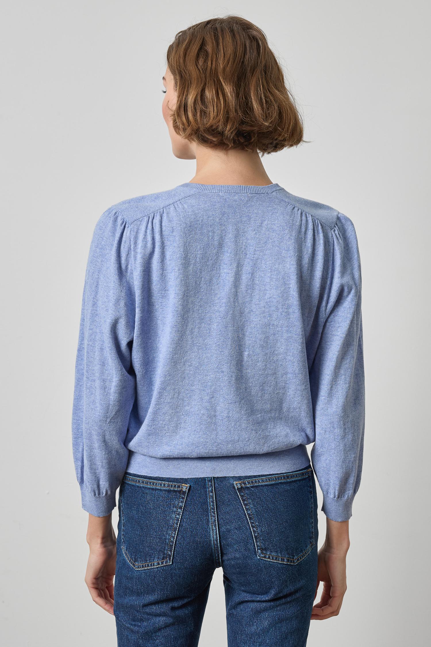 V-Neck Blouson Sweater Womens Sweater Lake A2