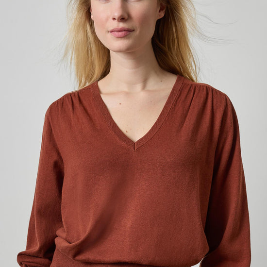 V-Neck Blouson Sweater Womens Sweater Maplewood A1