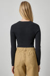 Angled Rib Crewneck Sweater Womens Sweater Black A2