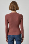 Angled Rib Crewneck Sweater Womens Sweater Chestnut A2