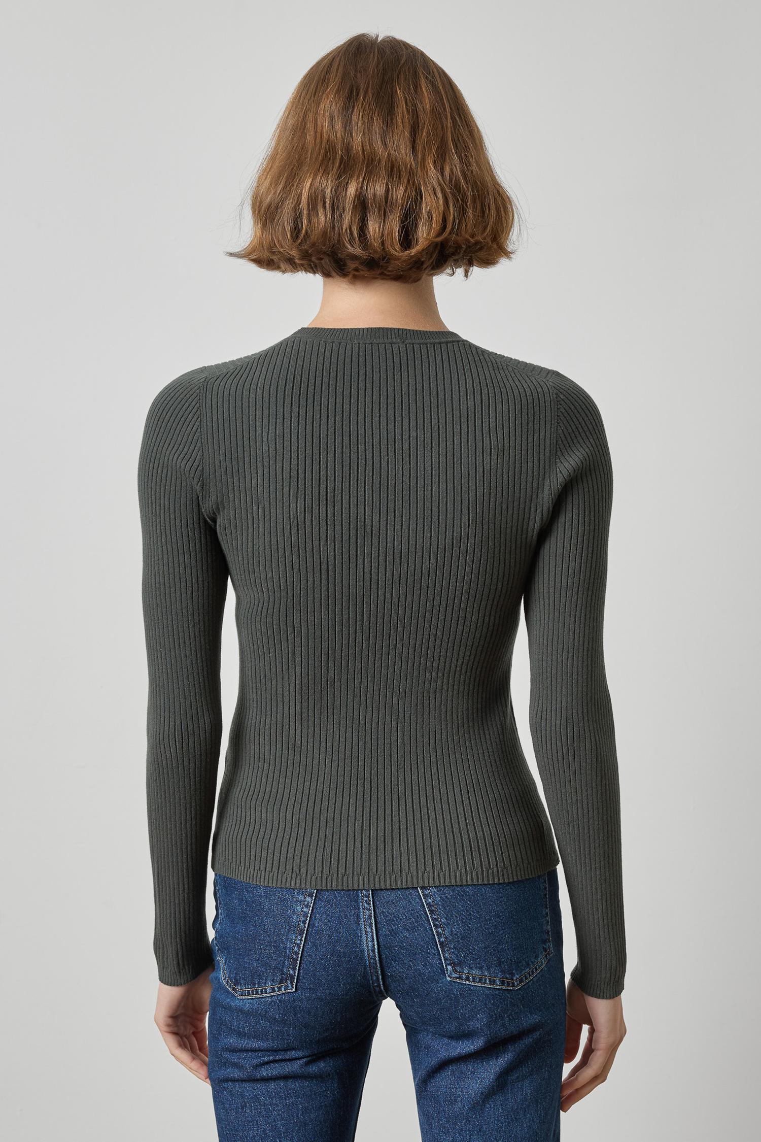 Angled Rib Crewneck Sweater Womens Sweater Elm A2