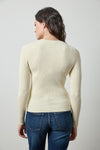 Angled Rib Crewneck Sweater Womens Sweater Ivory A2
