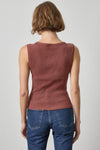 Sleeveless Rib Top Womens Sweater Chestnut A2
