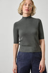 Mock Neck Short Sleeve Sweater Womens Sweater Elm A1