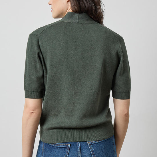 V-Neck Elbow Sleeve Sweater Womens Sweater Balsam A2