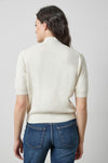 V-Neck Elbow Sleeve Sweater Womens Sweater Ivory A2