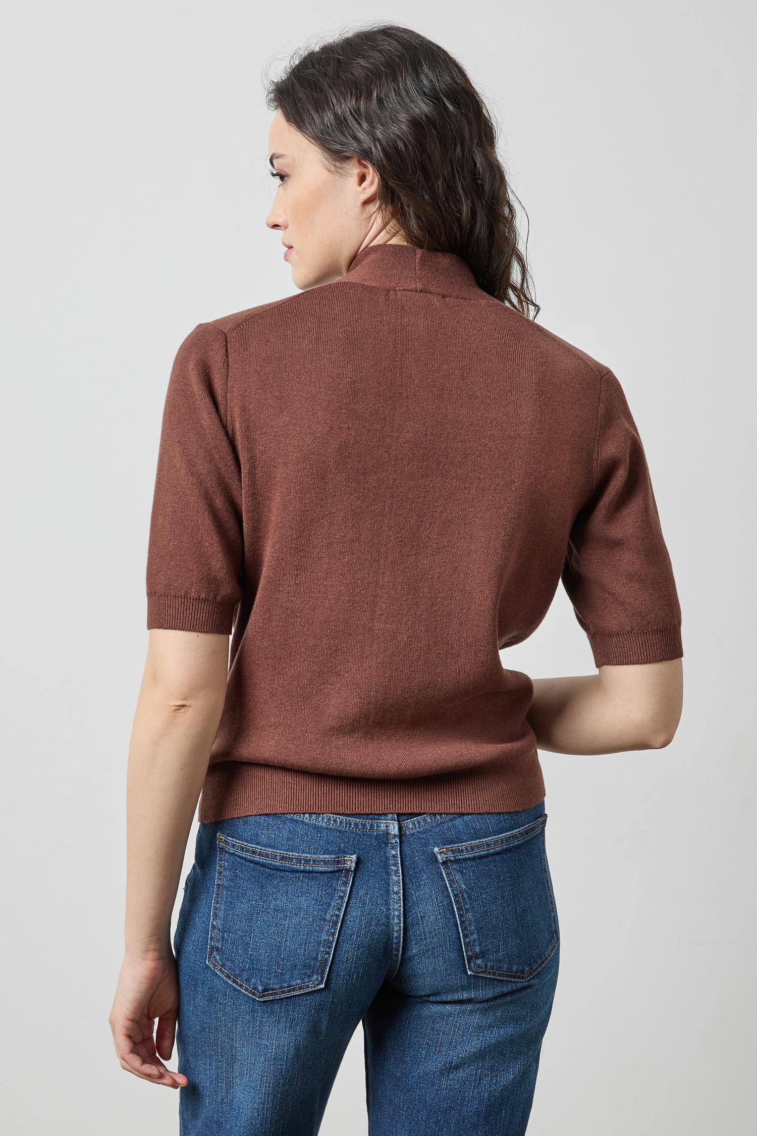 V-Neck Elbow Sleeve Sweater Womens Sweater Java A2