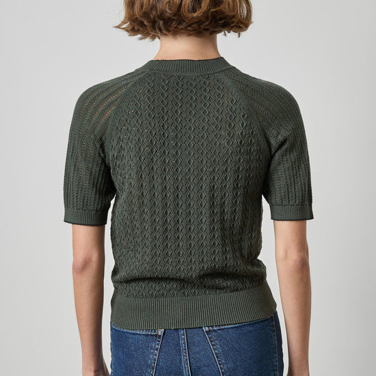 Mixed Stitch Crewneck Sweater Womens Sweater Balsam A2