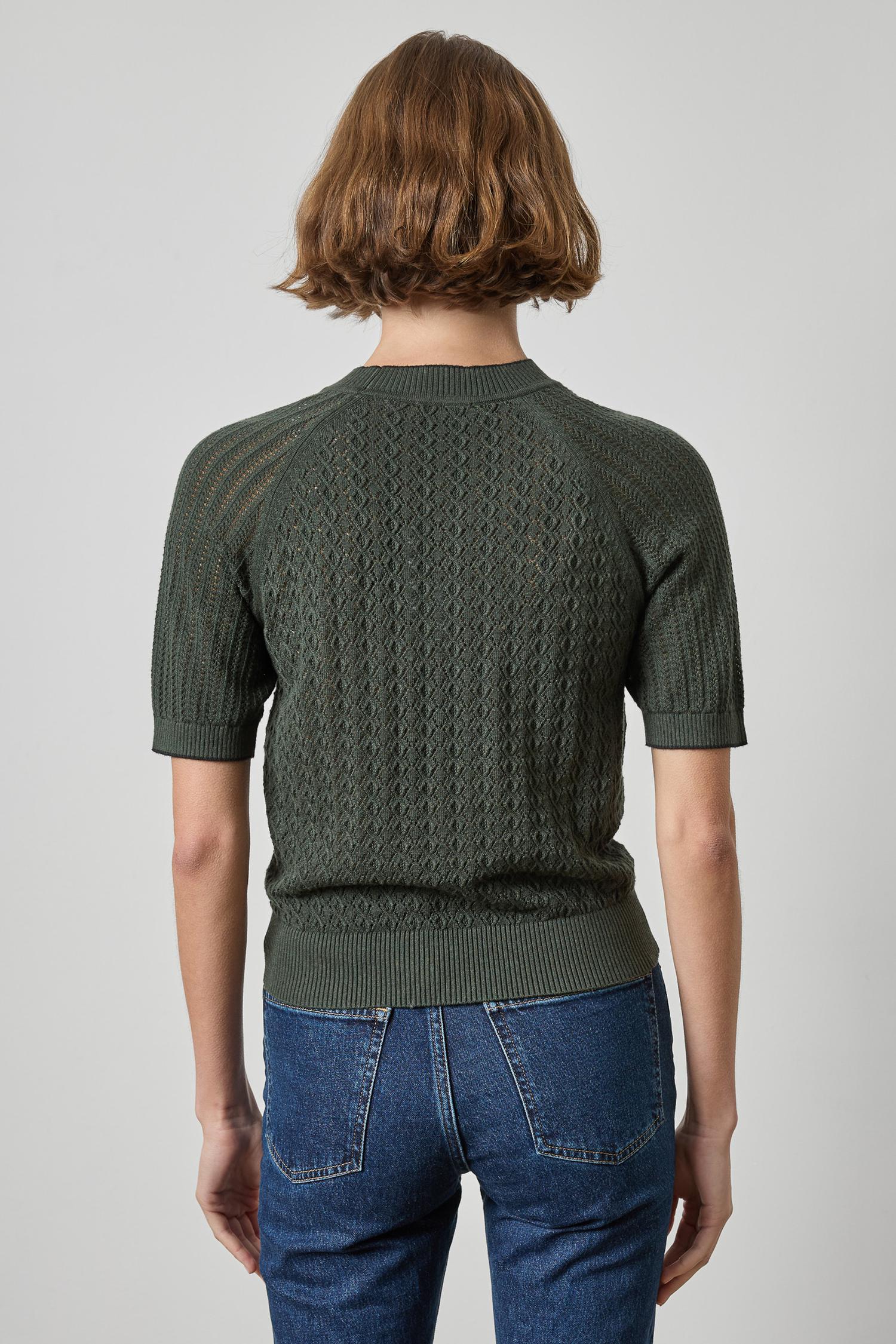 Mixed Stitch Crewneck Sweater Womens Sweater Balsam A2