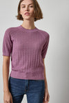 Mixed Stitch Crewneck Sweater Womens Sweater Dewberry A1