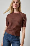 Mixed Stitch Crewneck Sweater Womens Sweater Java A1
