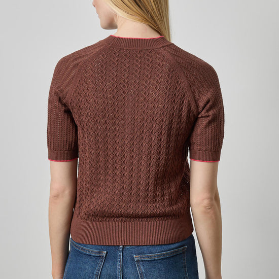 Mixed Stitch Crewneck Sweater Womens Sweater Java A2
