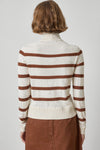 Textured Stripe Turtleneck Sweater Womens Sweater Ivory Stripe A2