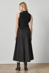 Mixed Media Mock Neck Dress Womens Dress Black A2