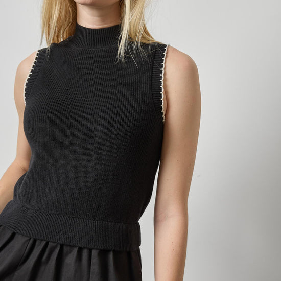 Mixed Media Mock Neck Dress Womens Dress Black A3