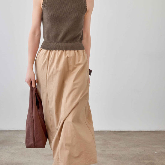 Mixed Media Mock Neck Dress Womens Dress Olive C2
