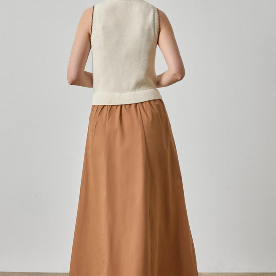 Mixed Media Mock Neck Dress Womens Dress Rope A2